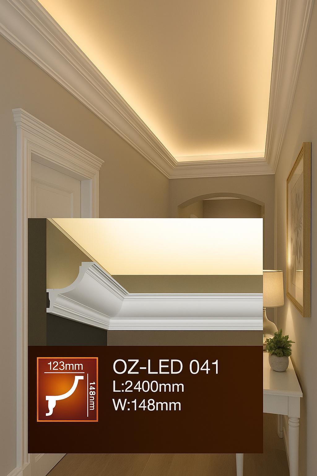 Cornișă din poliuretan pentru bandă LED - OZ-LED 041